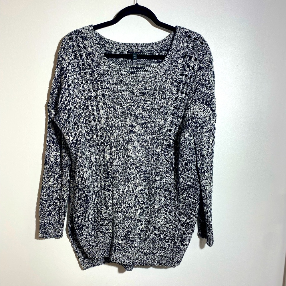 Express Black & White Knit Sweater
